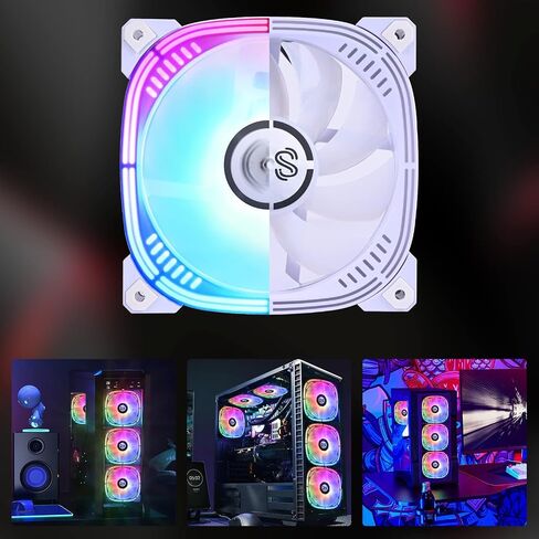 DS قابلة للمعالجة RGB 120mm LED مع 6pin وحدة تحكم عن بُعد لحالة الكمبيوتر البيضاء ، CPU Cooler ، نظام المشعاة (RGB Fans 6 Pack ، G Series) in Kuwait