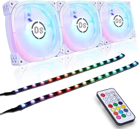 DS قابلة للمعالجة RGB 120mm LED مع 6pin وحدة تحكم عن بُعد لحالة الكمبيوتر البيضاء ، CPU Cooler ، نظام المشعاة (RGB Fans 6 Pack ، G Series) in Kuwait