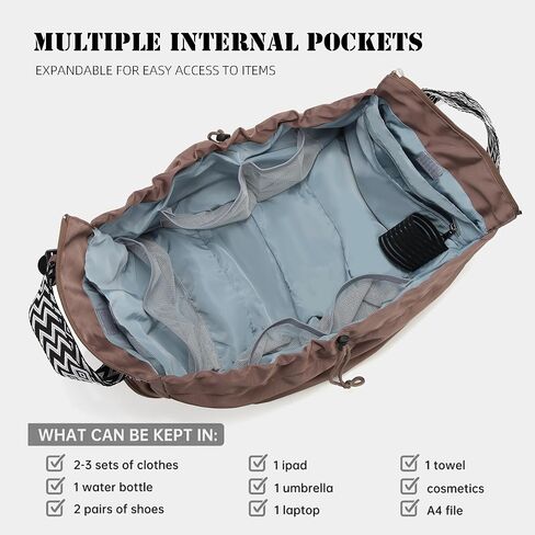 Large Capacity Portable Backpack Tote Bag For Car Travel, Lightweight Foldable Nylon Shopping Bag with 15 Pockets in Kuwait
