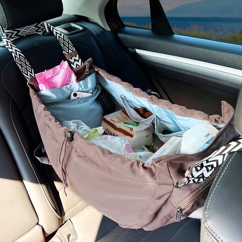 Large Capacity Portable Backpack Tote Bag For Car Travel, Lightweight Foldable Nylon Shopping Bag with 15 Pockets in Kuwait