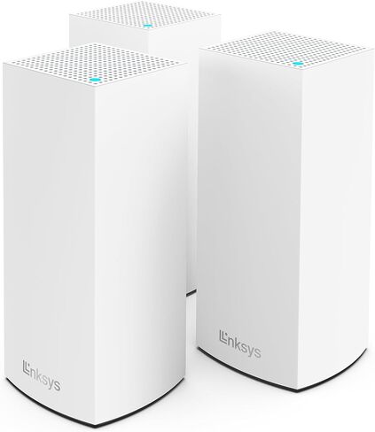 Linksys Atlas WiFi 6 Router Home WiFi Mesh System ، مزدوج النطاق ، 6000 متر مربع. تغطية FT ، 802.11ax ، 75+ الأجهزة ، تصل إلى (AX3000) 3.0 جيجابت في الثانية - MX20MS3 ، 3 عبوات (متجددة) in Kuwait