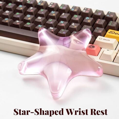 Gel Mouse Wrist Rest, Pink Clear Star Silicone Mouse Wrist Rest Pad, Ergonomic Cute Mouse Wrist Support Arm Support Rest Pad, Typing Pain Relief, Comfort & Support for Typing and Gaming in Kuwait