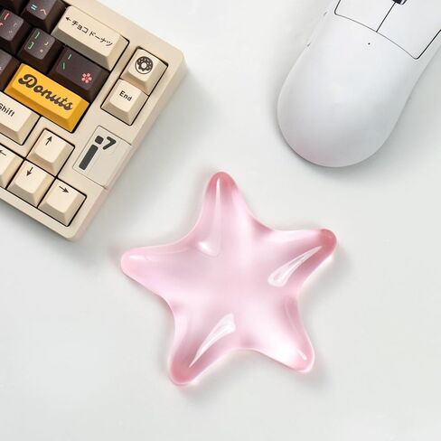 Gel Mouse Wrist Rest, Pink Clear Star Silicone Mouse Wrist Rest Pad, Ergonomic Cute Mouse Wrist Support Arm Support Rest Pad, Typing Pain Relief, Comfort & Support for Typing and Gaming in Kuwait