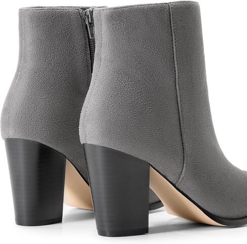 DREAM PAIRS Women's Ankle Boots Chunky Block Heel Booties | Pointed Toe 3-inch Block Heel Dress Booties, Vintage Fashion Short Boots for Office Work Daily Occasions in Saudi Arabia