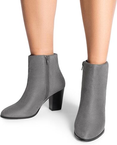 DREAM PAIRS Women's Ankle Boots Chunky Block Heel Booties | Pointed Toe 3-inch Block Heel Dress Booties, Vintage Fashion Short Boots for Office Work Daily Occasions in Saudi Arabia