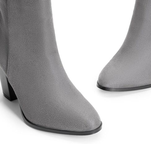 DREAM PAIRS Women's Ankle Boots Chunky Block Heel Booties | Pointed Toe 3-inch Block Heel Dress Booties, Vintage Fashion Short Boots for Office Work Daily Occasions in Saudi Arabia