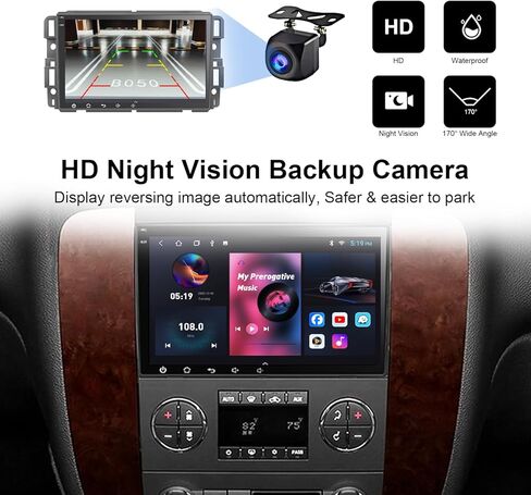 ستيريو سيارة لسيارة شيفروليه تشيفي 2007-2012 مع CarPlay Android Auto 2+32G، Android 12 8 بوصة HD شاشة لمس بلوتوث مشغل راديو السيارة مع كاميرا احتياطية، ملاحة GPS، AM/FM/RDS، AUX، Hi-Fi in Kuwait