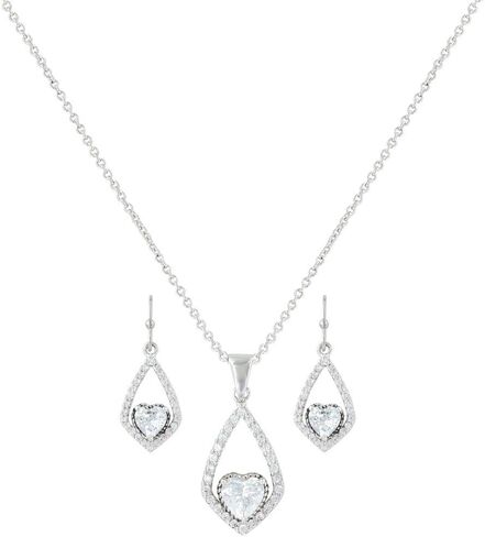 Montana Silversmiths Women's Western Inspired Heart Jewelry Set (Flirty Love Crystal Rope) in Saudi Arabia