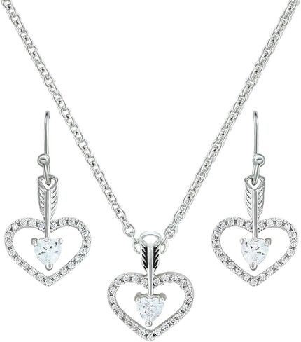 Montana Silversmiths Women's Western Inspired Heart Jewelry Set (Flirty Love Crystal Rope) in Saudi Arabia