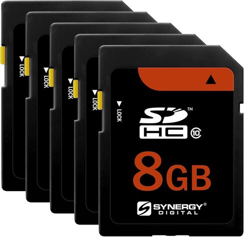 Synergy Digital 8GB Secure Digital SDHC UHS -I بطاقات ذاكرة ، متوافقة مع كاميرا DSLR -A550 Sony DSLR -A550 - الفئة 10 ، U1 ، 20 ميجابايت/ثانية ، 300 سلسلة - حزمة 5 in Saudi Arabia