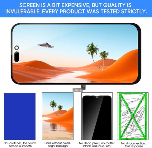 شاشة TFT LCD لاستبدال شاشة iPhone 16 Plus ، 6.7 بوصة FHD لـ iPhone 16 Plus LCD Display Touch Digitizer Assembly A3290 ، A3082 ، A3289 ، A3291 مع مجموعة أدوات ، Glass. in Kuwait