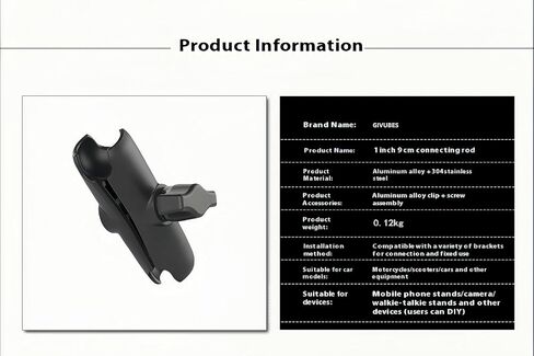 ذراع المقبس المزدوج متعدد الأغراض-مشبك شاق 360 درجة قابل للتعديل ، لتكوين 1 بوصة ، تصاعد عالمي (صغير) in Kuwait