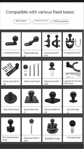 ذراع المقبس المزدوج متعدد الأغراض-مشبك شاق 360 درجة قابل للتعديل ، لتكوين 1 بوصة ، تصاعد عالمي (صغير) in Kuwait