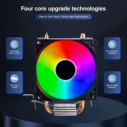 HD290 CPU هواء مبرد ، أنابيب حرارة مطلي بالنيكل ، تمكين مروحة الترتيب الألومنيوم 90 ملم و RGB ، لـ AMD AM4/AM5/Intel LGA 1150/1151/1155/1200/1700/1851 in Kuwait
