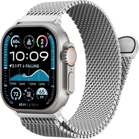 Milanese Loop for Apple Watch Ultra 3/2 Band 49mm 46mm 45mm 44mm 42mm 41mm 40mm 38mm Men Women,Magnetic Buckle Strap Stainless Steel Mesh Metal Band for iWatch Ultra Series 11 10 9 8 7 6 5 4 3 SE3/2/1 in Saudi Arabia