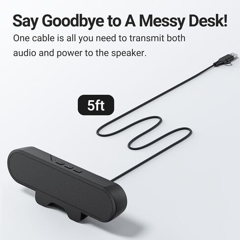 مكبرات صوت كمبيوتر VBESTLIFE لشاشة جهاز سطح المكتب ، مدعوم من USB ، سهلة القطع على الشاشة ، شريط صوت كمبيوتر سلكي للكمبيوتر الشخصي ، الكمبيوتر المحمول in Saudi Arabia