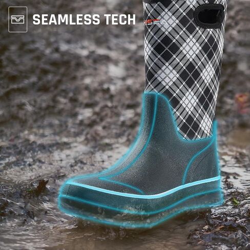 HISEA Women Mud Boots Waterproof Mid Calf Neoprene Rubber Rain Boots | Insulated Farm Boots for Barn Chicken Coop Garden Chore Yard Outdoor Work in Saudi Arabia