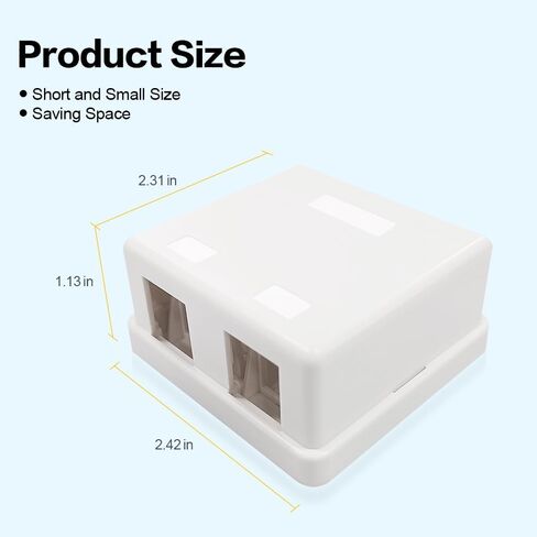 1 Port Keystone Jack Surface Desk Mount/Wall Mount Box 5 عبوات أبيض in Kuwait
