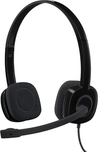 Logitech 981-000587 3.5 mm Analog Stereo Headset H151 with Boom Microphone - Black (Renewed) in Saudi Arabia