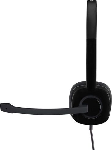 Logitech 981-000587 3.5 mm Analog Stereo Headset H151 with Boom Microphone - Black (Renewed) in Saudi Arabia