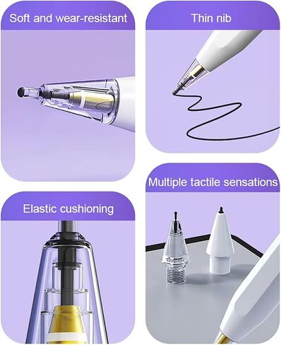 Upgraded Replacement Pencil Tips for Apple Pencil Pro/ 1st Gen/ 2nd Gen/USB-C, New Soft Refill & POM Nibs with Case for iPad Pro - 4 Pack, Transparent in Saudi Arabia