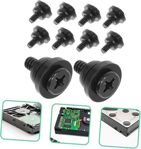POPETPOP 10Pcs Hard Disk Mounting Screws with Spring Washers for SSD Mechanical Drives Shock Resistant Durable Machine Screws for Secure Installation in Saudi Arabia