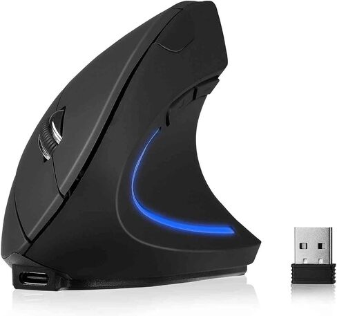 UrbanX أفضل ماوس مريح لاسلكي و 2.4 جيجا هرتز ، تصميم النفق لـ - IdeaPad 1 15.6 "HD Computer ، الراحة اليمنى ، بنية رأسية كبيرة in Saudi Arabia