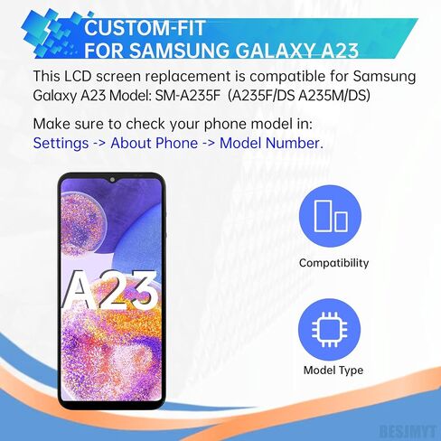 for Samsung Galaxy A23 Screen Replacement with Frame LCD Display Touch Digitizer Full Assembly Fix Glass with Repair Tools Kit SM-A235F (A235F/DS A235M/DS) in Saudi Arabia