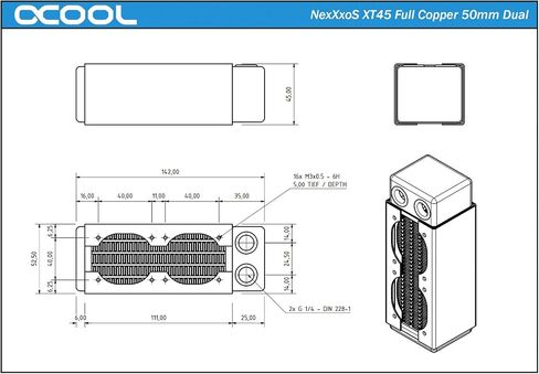 Alphacool Nexxxos XT45 كامل النحاس 50 مم الرادياتير المزدوج (14219) in Kuwait
