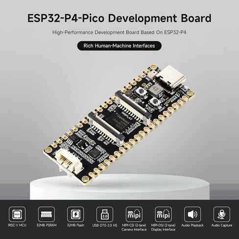 Waveshare ESP32-P4-Pico High-Performance Development Board, Featuring ESP32-P4, RISC-V Dual-Core and Single-Core Processors, and Advanced Human-Machine Interfaces, Board Only in Saudi Arabia