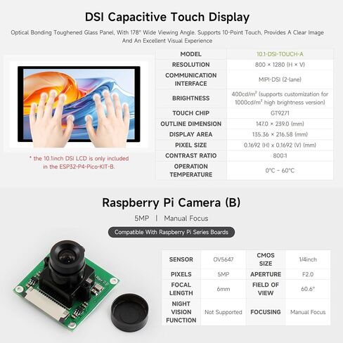 Waveshare ESP32-P4-Pico High-Performance Development Board, Featuring ESP32-P4, RISC-V Dual-Core and Single-Core Processors, and Advanced Human-Machine Interfaces, Board Only in Saudi Arabia
