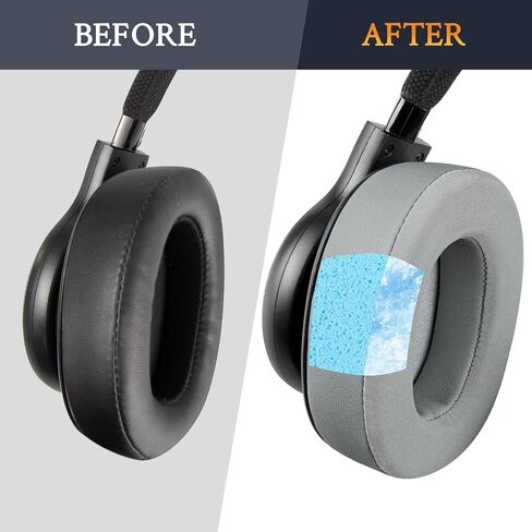 Soulwit Cooling هلام استبدال أذن أذن لـ JBL E55BT (E55 BT) سماعات اللاسلكية الزائدة في الأذن ، وسائد أذن مع رغوة عزل الضوضاء - أسود in Saudi Arabia