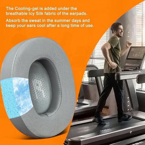 Soulwit Cooling هلام استبدال أذن أذن لـ JBL E55BT (E55 BT) سماعات اللاسلكية الزائدة في الأذن ، وسائد أذن مع رغوة عزل الضوضاء - أسود in Saudi Arabia