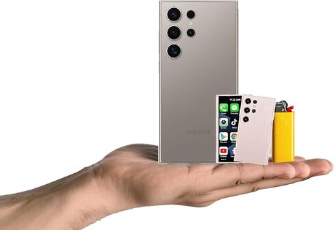 Mini Galaxy S24 Ultra Smartphone, Smallest S24 Ultra Android in The World! Micro 3-Inch Touch Screen, 2GB/16GB, Compact Pocket 4G LTE Mobile Phone for Children, Teenagers Tiny Samsung S24 Lookalike in Kuwait