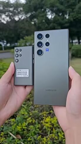 Mini Galaxy S24 Ultra Smartphone, Smallest S24 Ultra Android in The World! Micro 3-Inch Touch Screen, 2GB/16GB, Compact Pocket 4G LTE Mobile Phone for Children, Teenagers Tiny Samsung S24 Lookalike in Kuwait