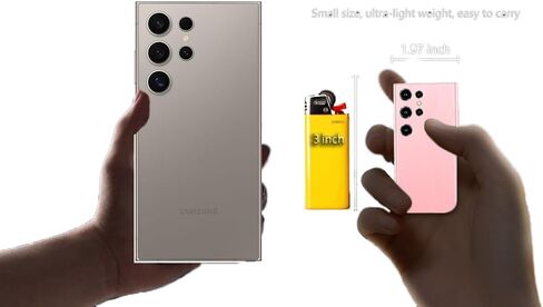 Mini Galaxy S24 Ultra Smartphone, Smallest S24 Ultra Android in The World! Micro 3-Inch Touch Screen, 2GB/16GB, Compact Pocket 4G LTE Mobile Phone for Children, Teenagers Tiny Samsung S24 Lookalike in Kuwait