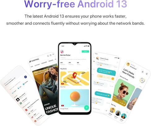 UMIDIGI Unlocked Cell Phone, G5A MTK Helio A22 4+4GB +64GB Android 13 Smartphone Unlocked with 6.52" Full Screen, 13MP+2MP+5MP AI Triple Camera, 5000mAh Battery Fast Charging Mobile Phones,Purple in Kuwait