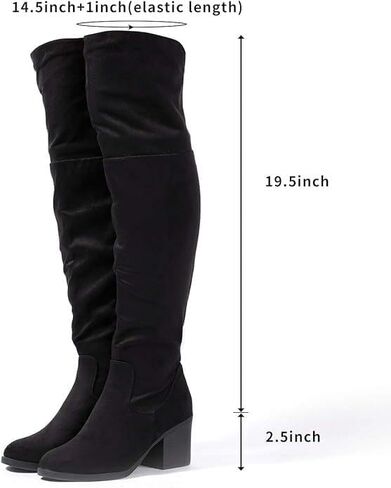 katliu Women's Thigh High Boots Sexy Stacked Block Heel Boots Over the Knee in Kuwait