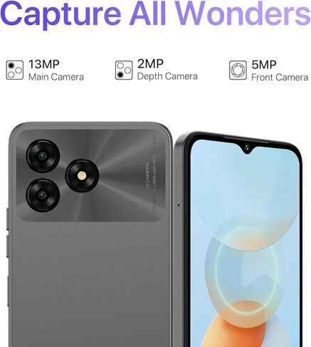 UMIDIGI Unlocked Cell Phone, G5A MTK Helio A22 4+4GB +64GB Android 13 Smartphone Unlocked with 6.52" Full Screen, 13MP+2MP+5MP AI Triple Camera, 5000mAh Battery Fast Charging Mobile Phones,Purple in Kuwait