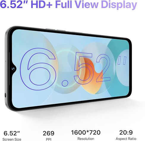 UMIDIGI Unlocked Cell Phone, G5A MTK Helio A22 4+4GB +64GB Android 13 Smartphone Unlocked with 6.52" Full Screen, 13MP+2MP+5MP AI Triple Camera, 5000mAh Battery Fast Charging Mobile Phones,Purple in Kuwait