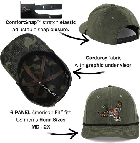 Paramount Outdoors Corduroy Duck Hats Performance Corduroy Fabric Vintage Waterfool Hunting Hate Hat in Kuwait