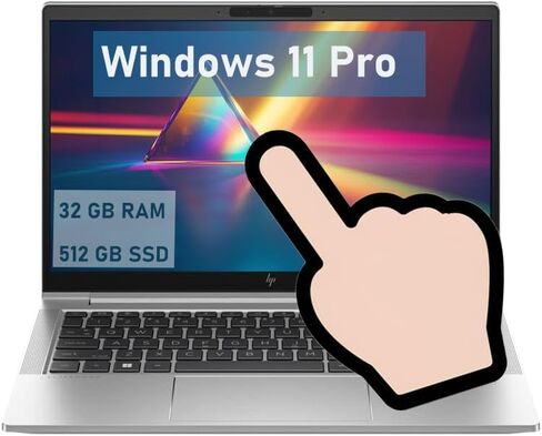 HP EliteBook 630 G10 Laptop, Touchscreen Notebook, Core i7-1365U, 32GB RAM, 512GB SSD, 13" FHD (1920x1080), Backlit Keyboard, Fingerprint, Windows 11 Pro (Renewed) in Saudi Arabia