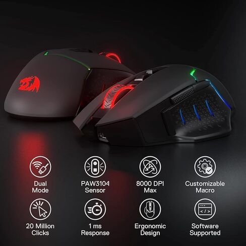 Redragon K719 لوحة مفاتيح الألعاب الميكانيكية و M690 Pro Gaming Mouse Bundle in Saudi Arabia