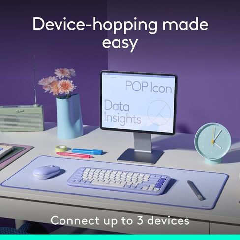 Logitech Pop Icon Combo ، لوحة مفاتيح Bluetooth وسرد الماوس ، كتابة مريحة ، مفاتيح وأزرار قابلة للبرمجة ، نقرات هادئة ، تبديل سهلة ما يصل إلى 3 أجهزة-الجرافيت والأبيض (متجدد) in Kuwait