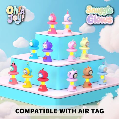 OAJ لحالة Airtag ، توهج سلسلة مفاتيح الحيوانات اللطيفة في الظلام متوافق مع علبة الهواء مع Carabiner و Landyard (الفيل) in Kuwait