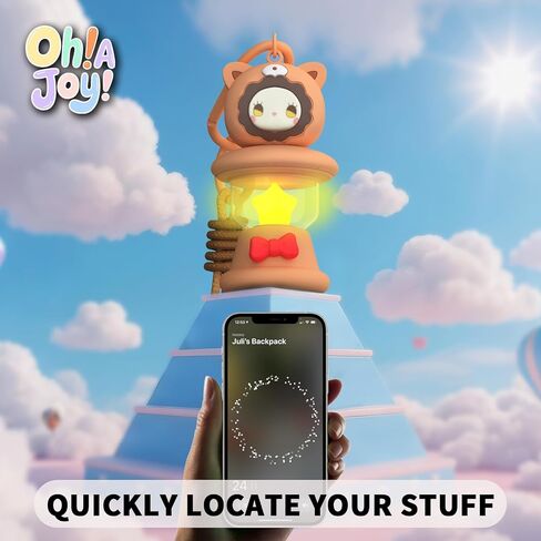 OAJ لحالة Airtag ، توهج سلسلة مفاتيح الحيوانات اللطيفة في الظلام متوافق مع علبة الهواء مع Carabiner و Landyard (الفيل) in Kuwait