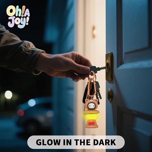 OAJ لحالة Airtag ، توهج سلسلة مفاتيح الحيوانات اللطيفة في الظلام متوافق مع علبة الهواء مع Carabiner و Landyard (الفيل) in Kuwait