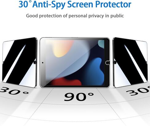 [2 Pack] for iPad 10.2 Inch (9th/8th/7th Generation, 2021/2020/2019) Privacy Screen Protector, Anti-Spy Tempered Glass Film, Anti-Scratch, Anti-Shock in Kuwait