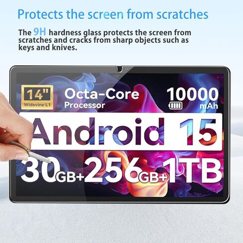 Screen Protector for URAO 140L Tablet 14inch, HD Tempered Glass,9h Hardness,Scratch,Anti-Fingerprin,Tempered Glass Film Guard for URAO 140L[1 Pack] in Saudi Arabia