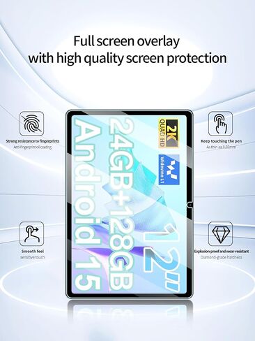 Screen Protector for Generic A116C Tablet 12 inch Android Tablets, Anti-Scratch 9H Hardness Touch Sensitive 2.5D Rounded Edges Bubble Free Easy to Install,2 Pack. in Saudi Arabia